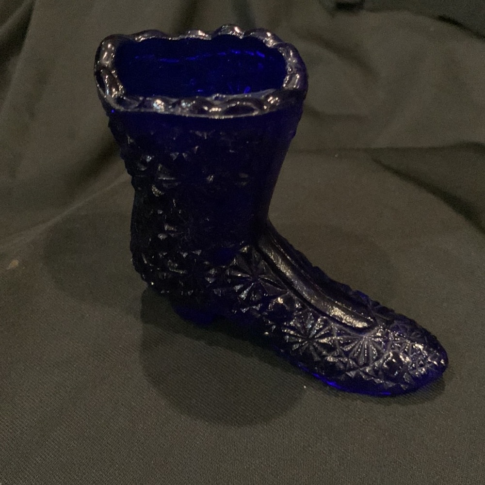 Vintage Cobalt Blue Glass Boot - Picture 2 of 10